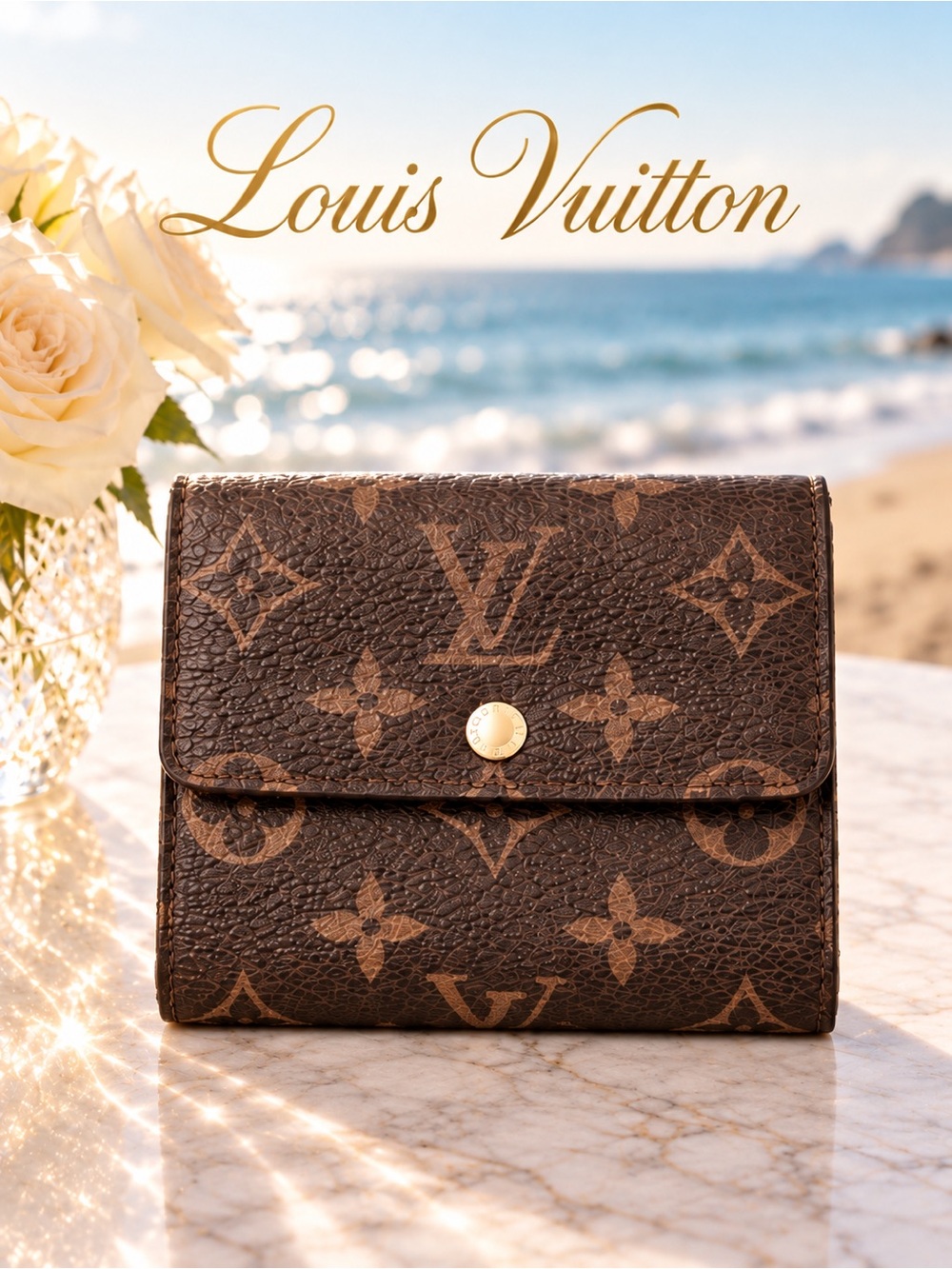 Louis Vuitton Portefeuille Elise Trifold Monogram Compact Wallet priced to sale